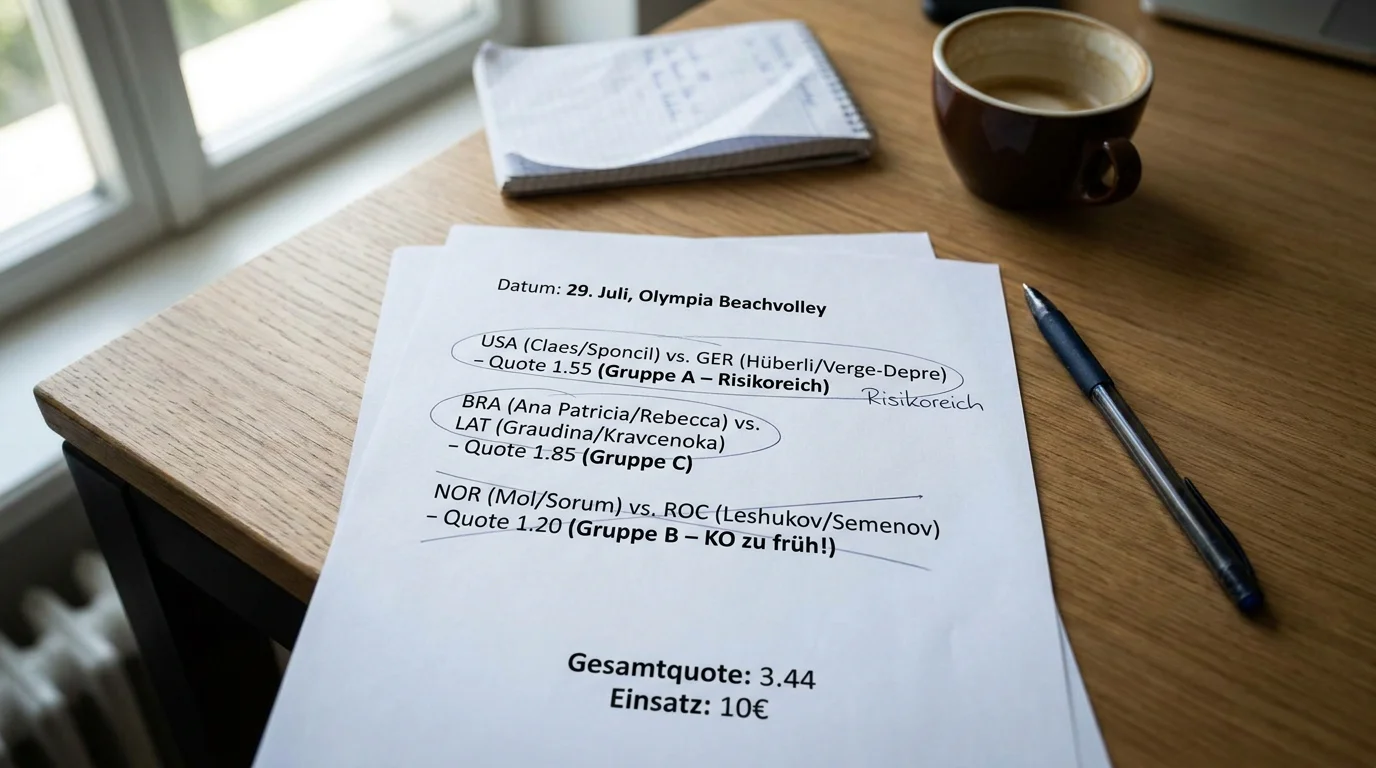 Kombiwetten-Strategie für Beachvolleyball bei Olympia 2028 – 2 bis 4 Selektionen und K.O.-Phasen-Management