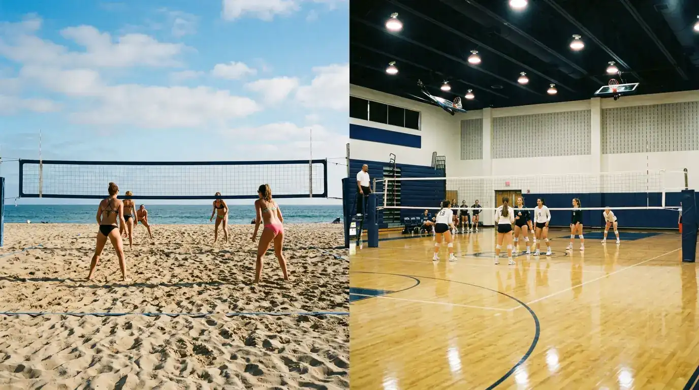 Regelvergleich Beachvolleyball vs. Hallenvolleyball – Satzformat und Over/Under-Linien im Kontrast