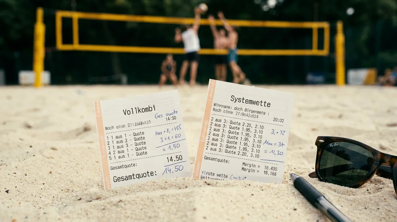 Systemwette vs. Kombiwette beim Beachvolleyball: Direkter Vergleich zweier Wettformen auf Sand-Matches